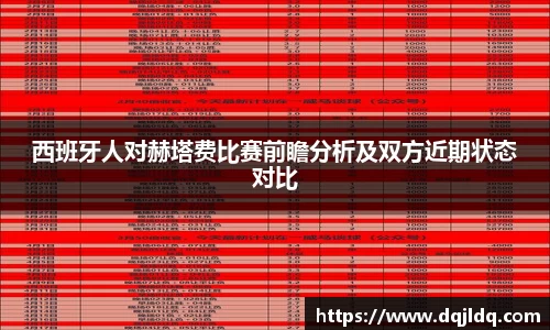 西班牙人对赫塔费比赛前瞻分析及双方近期状态对比